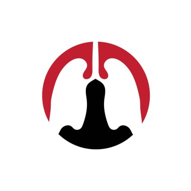 Ciğerlerin logosu çizim şablonu vektörü