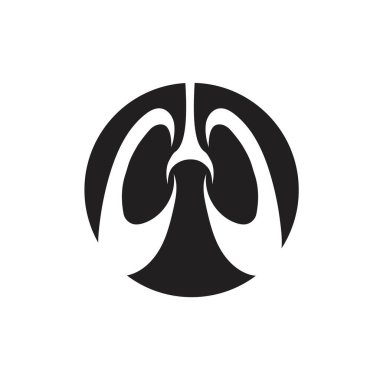 Ciğerlerin logosu çizim şablonu vektörü