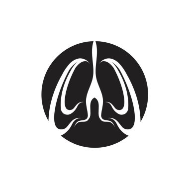 Ciğerlerin logosu çizim şablonu vektörü