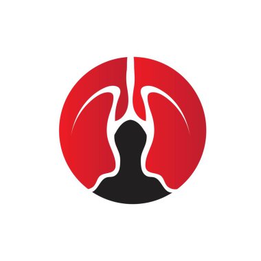 Ciğerlerin logosu çizim şablonu vektörü