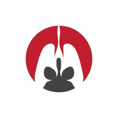 Ciğerlerin logosu çizim şablonu vektörü