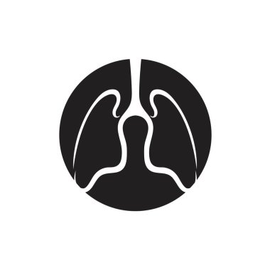 Ciğerlerin logosu çizim şablonu vektörü