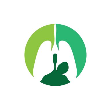 Ciğerlerin logosu çizim şablonu vektörü