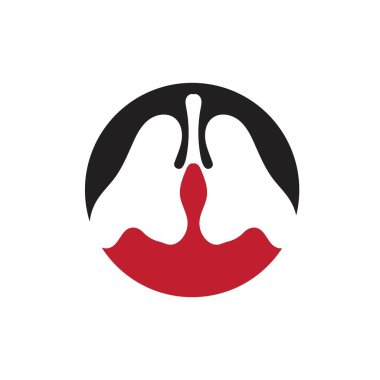 Ciğerlerin logosu çizim şablonu vektörü