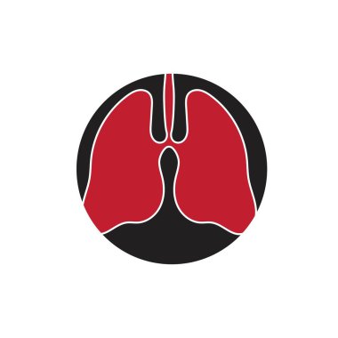 Ciğerlerin logosu çizim şablonu vektörü