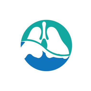 Ciğerlerin logosu çizim şablonu vektörü