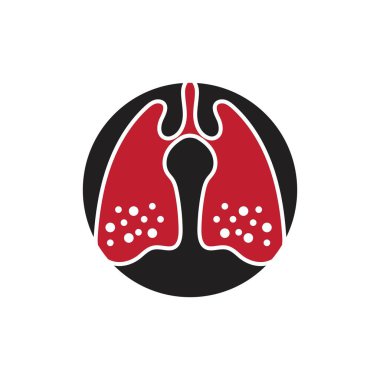 Ciğerlerin logosu çizim şablonu vektörü