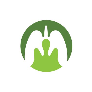 Ciğerlerin logosu çizim şablonu vektörü