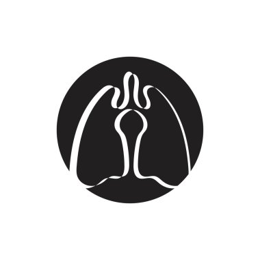 Ciğerlerin logosu çizim şablonu vektörü