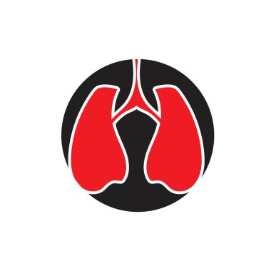 Ciğerlerin logosu çizim şablonu vektörü