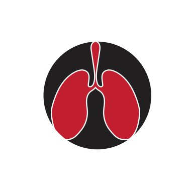 Ciğerlerin logosu çizim şablonu vektörü