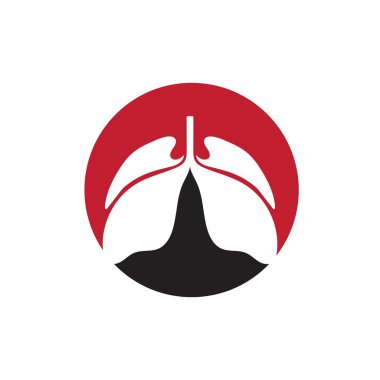 Ciğerlerin logosu çizim şablonu vektörü