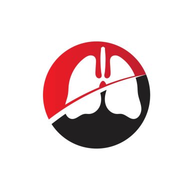 Ciğerlerin logosu çizim şablonu vektörü