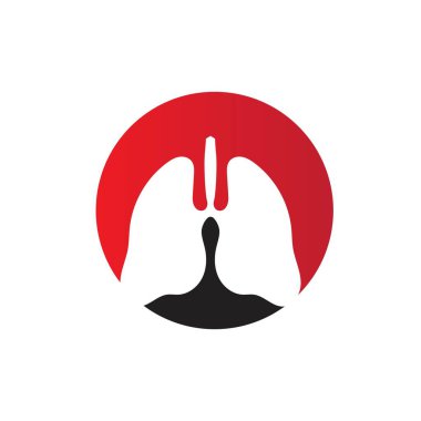 Ciğerlerin logosu çizim şablonu vektörü