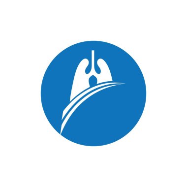 Ciğerlerin logosu çizim şablonu vektörü