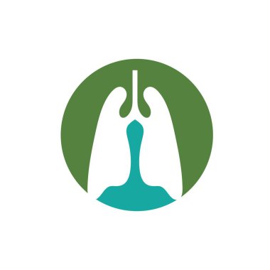 Ciğerlerin logosu çizim şablonu vektörü