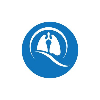 Ciğerlerin logosu çizim şablonu vektörü