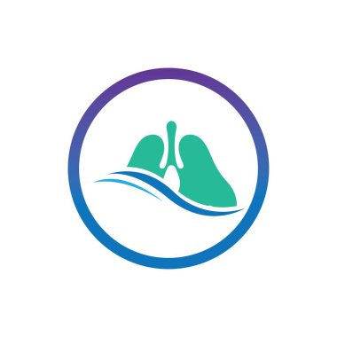 akciğer logosu çizim şablonu vektörü