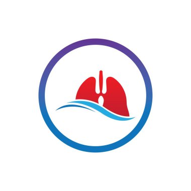 akciğer logosu çizim şablonu vektörü