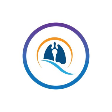 akciğer logosu çizim şablonu vektörü