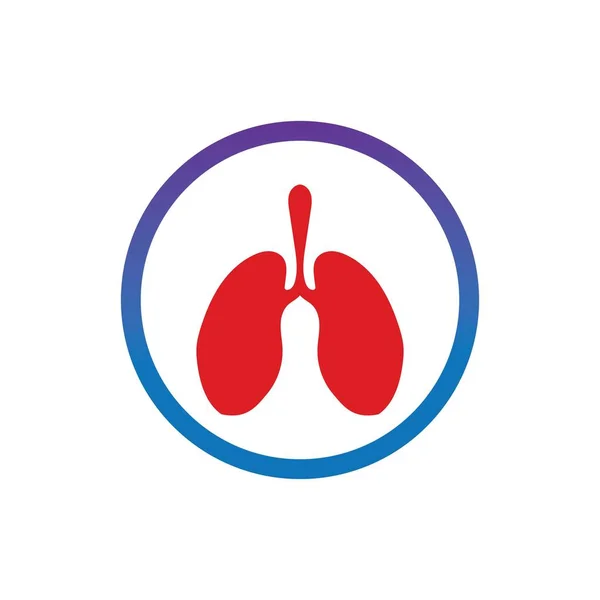 Lungs Logo Illustration Design Template Vector — Stock Vector