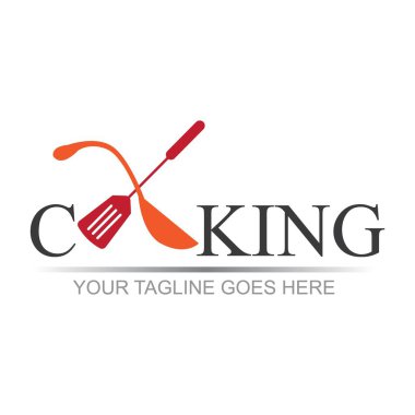 yemek logosu sembolü çizim şablonu