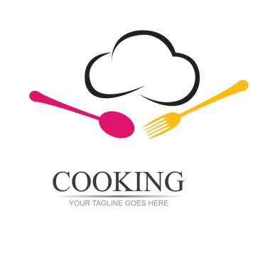 yemek logosu sembolü çizim şablonu