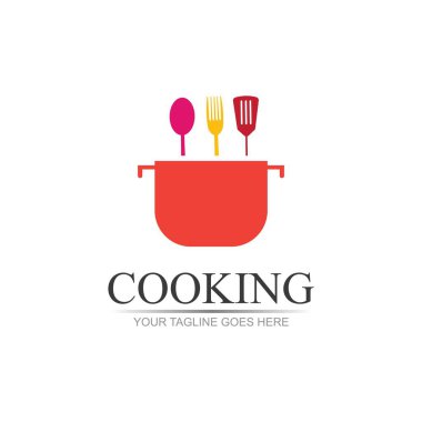 yemek logosu sembolü çizim şablonu