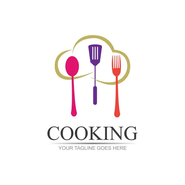 Logotipo Cocina Símbolo Ilustración Diseño Plantilla — Vector de stock