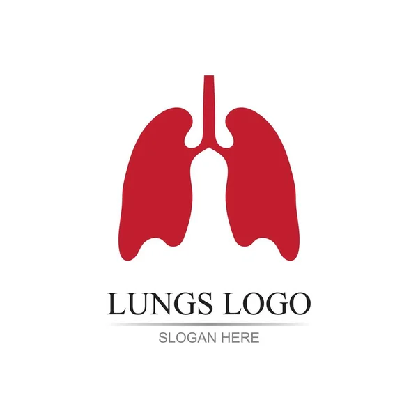 Organ Lungs Logo Illustration Design Template Vector — Stock Vector