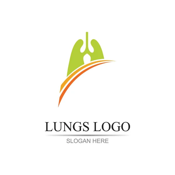 Organ Lungs Logo Illustration Design Template Vector — Stock Vector