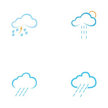 yağmur damlaları simgesi logo vektör illüstrasyon tasarımı