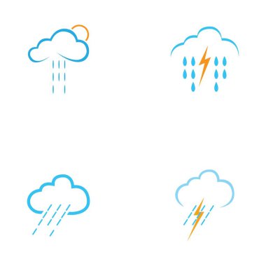 yağmur damlaları simgesi logo vektör illüstrasyon tasarımı