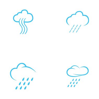 yağmur damlaları simgesi logo vektör illüstrasyon tasarımı