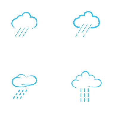 yağmur damlaları simgesi logo vektör illüstrasyon tasarımı