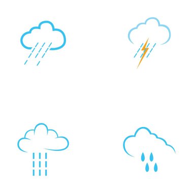 yağmur damlaları simgesi logo vektör illüstrasyon tasarımı