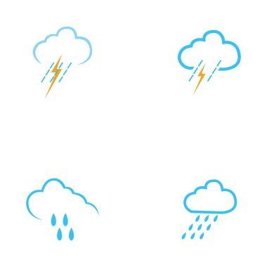 yağmur damlaları simgesi logo vektör illüstrasyon tasarımı