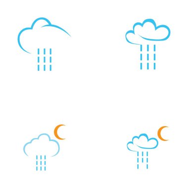 yağmur damlaları simgesi logo vektör illüstrasyon tasarımı