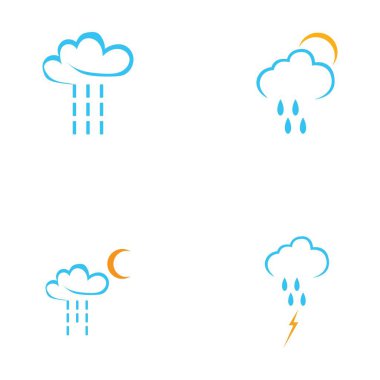 yağmur damlaları simgesi logo vektör illüstrasyon tasarımı