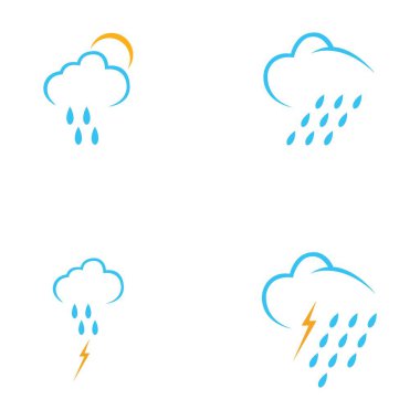 yağmur damlaları simgesi logo vektör illüstrasyon tasarımı