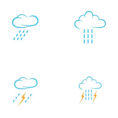 yağmur damlaları simgesi logo vektör illüstrasyon tasarımı