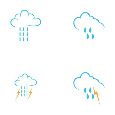 yağmur damlaları simgesi logo vektör illüstrasyon tasarımı