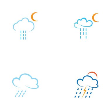 yağmur damlaları simgesi logo vektör illüstrasyon tasarımı