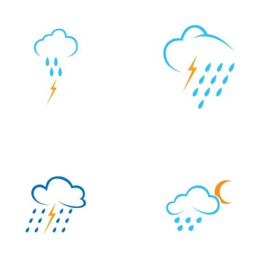 yağmur damlaları simgesi logo vektör illüstrasyon tasarımı