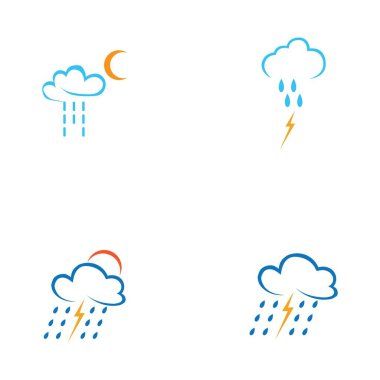 yağmur damlaları simgesi logo vektör illüstrasyon tasarımı