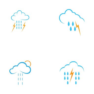 yağmur damlaları simgesi logo vektör illüstrasyon tasarımı