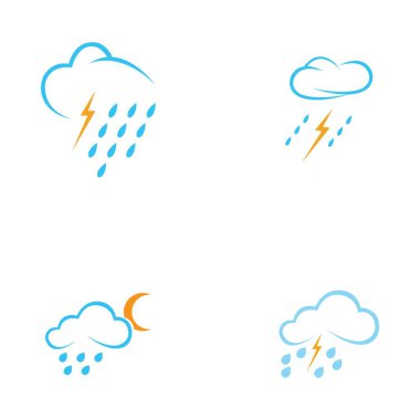 yağmur damlaları simgesi logo vektör illüstrasyon tasarımı