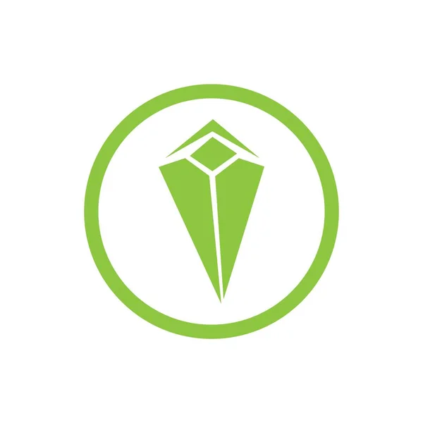 Vert Émeraude Diamant Logo Vectoriel Icône Illustration — Image vectorielle