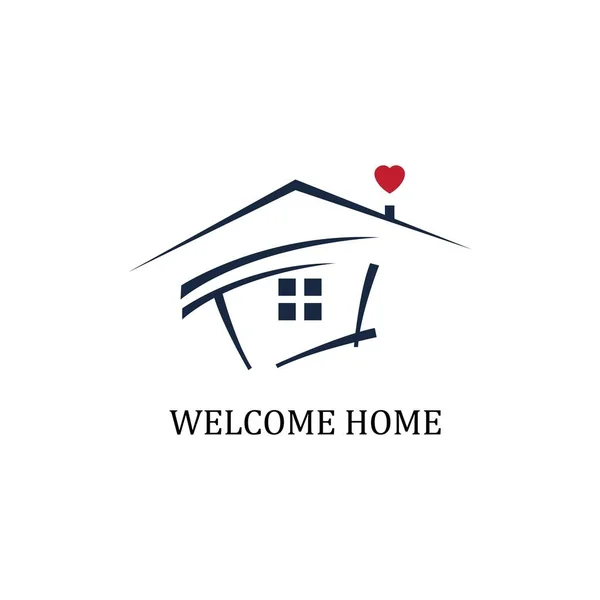 Willkommen Home Logo Symbol Illustration Design Template — Stockvektor