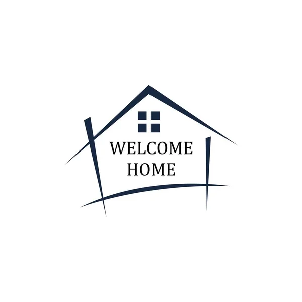 Bienvenido Casa Logotipo Símbolo Ilustración Diseño Plantilla — Vector de stock
